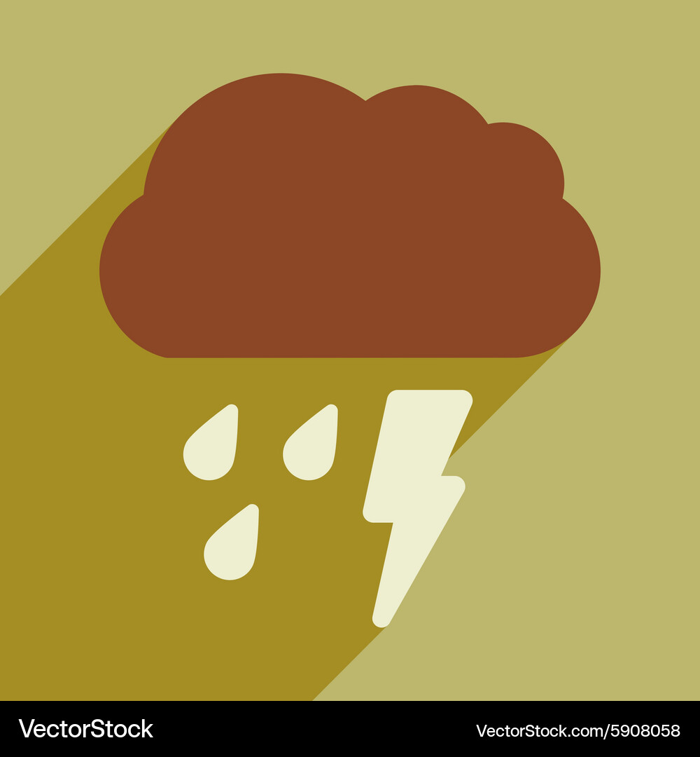 Flat with shadow icon and mobile application rain Vector Image