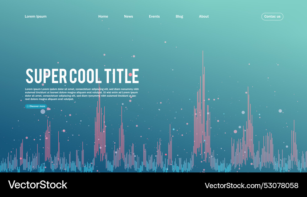 Landing page abstract design with big data Landing page abstract design with big data Vector Image
