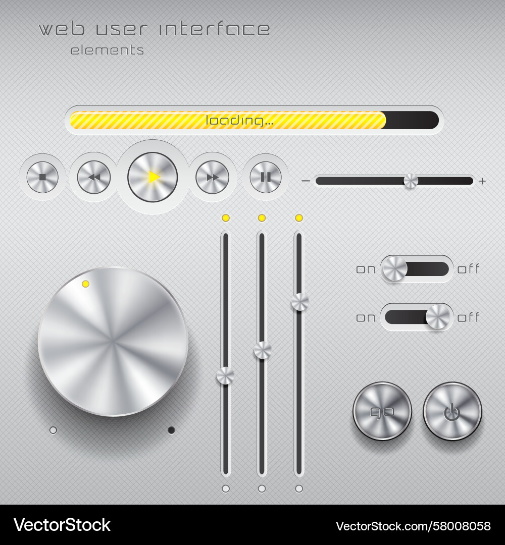 Modern Web UI Elements Vector Image