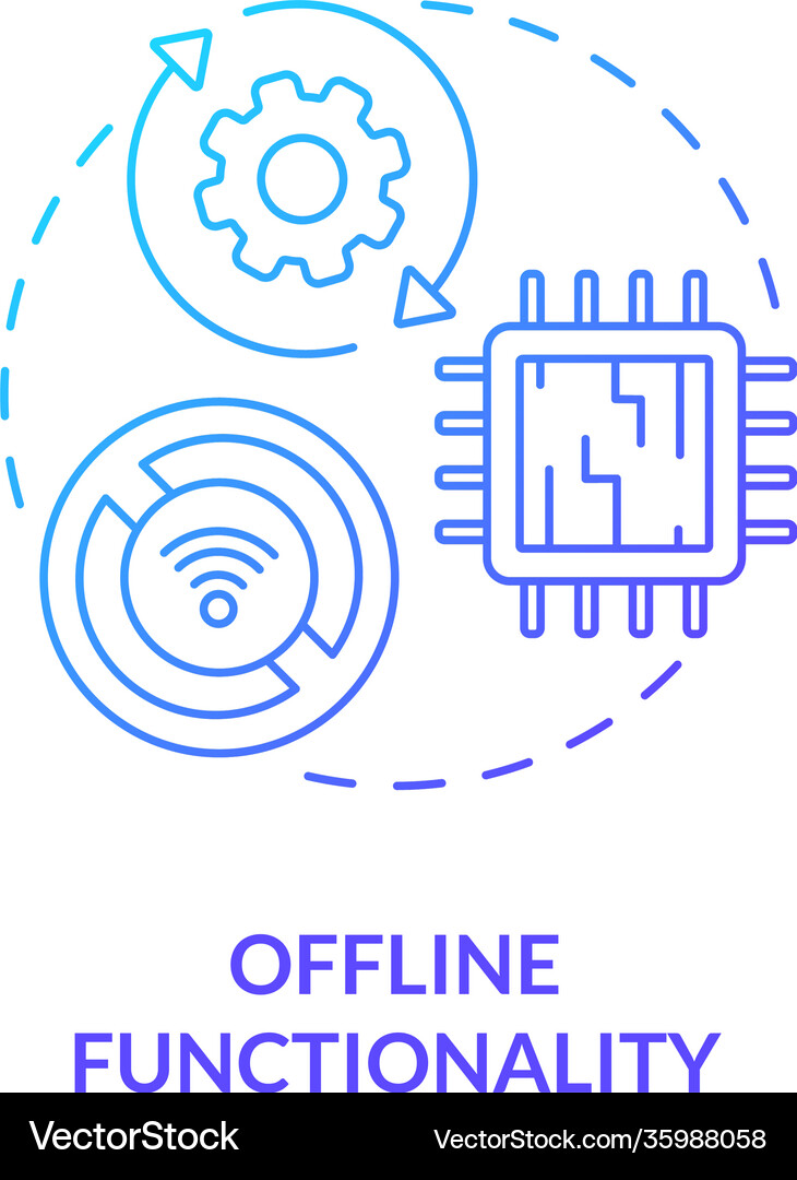 Offline functionality concept icon – Royalty-Free Vector | VectorStock