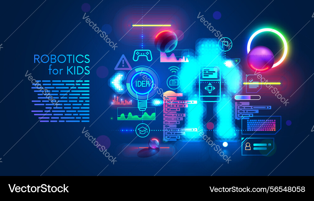 Programming of robots for kids learning Programming of robots for kids learning vector image