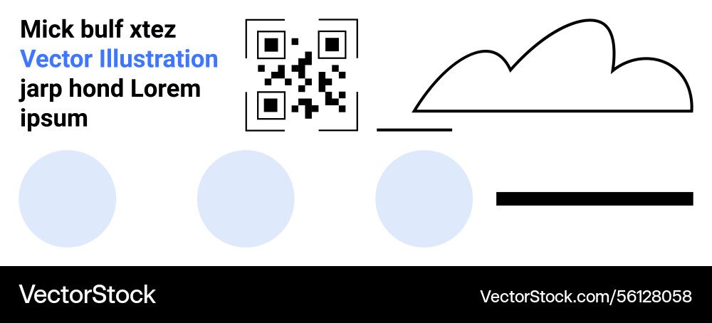 Qr code with minimalistic cloud and abstract Qr code with minimalistic cloud and abstract vector image