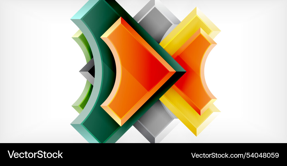 Arrow with round elements color geometric shapes Arrow with round elements color geometric shapes vector image
