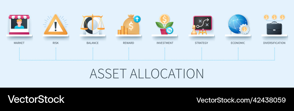 Asset allocation web infographics in 3d style vector image