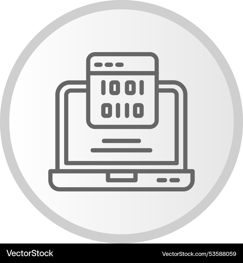 Coding line circle grey icon vector image