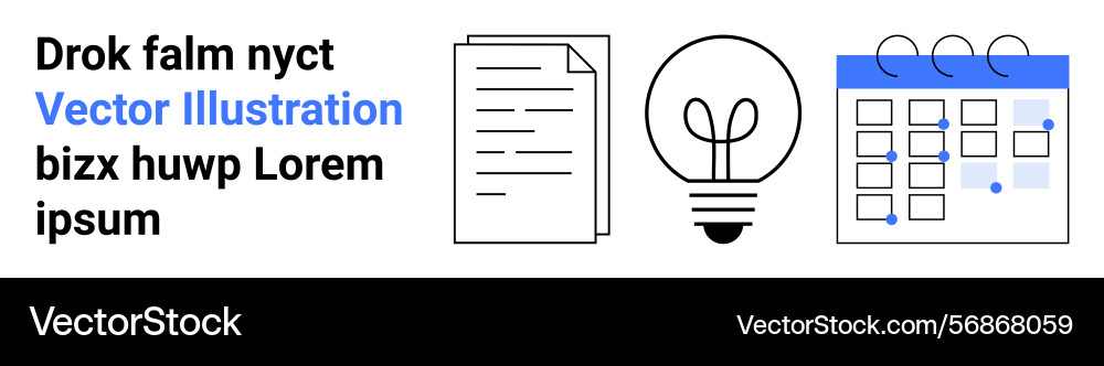 Document light bulb and calendar representing vector image