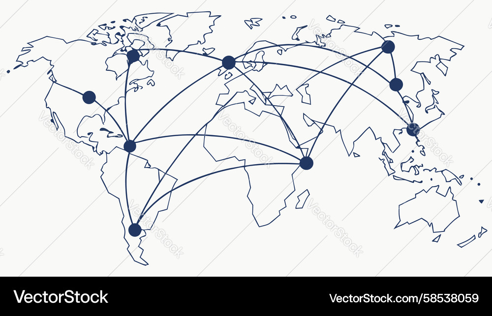 Global Network Nodes Vector Image