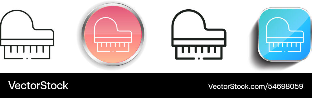 Grand piano icon thin linear regular and button Grand piano icon thin linear regular and button Vector Image