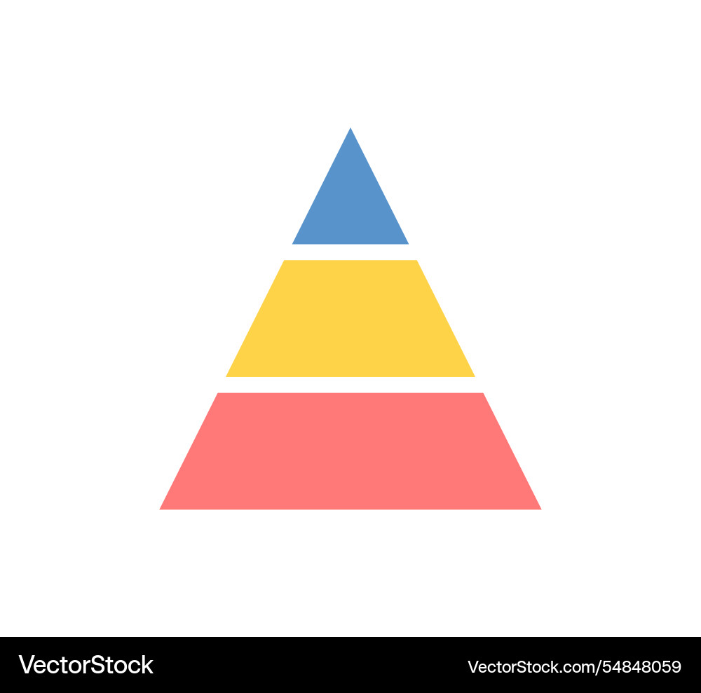Levels of triangular pyramid triangle Levels of triangular pyramid triangle vector image