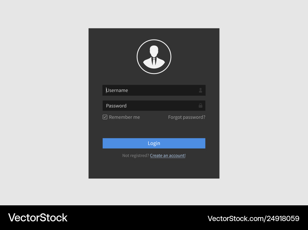 Login form ui design template registration Login form ui design template registration vector image