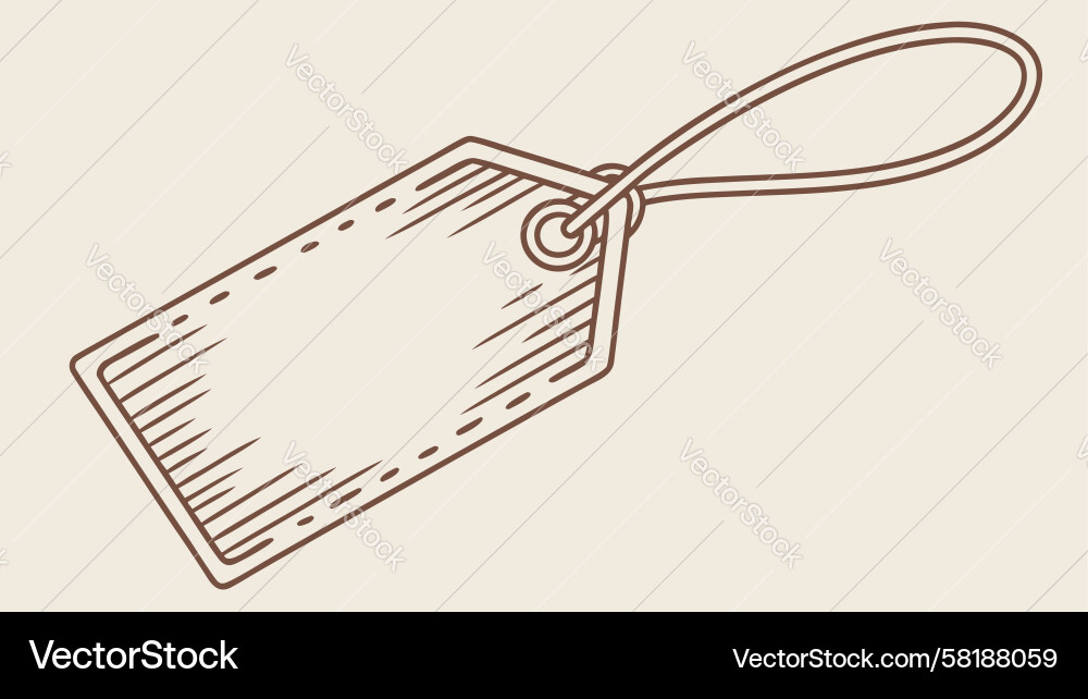 Rustic Price Tag with String Vector Image