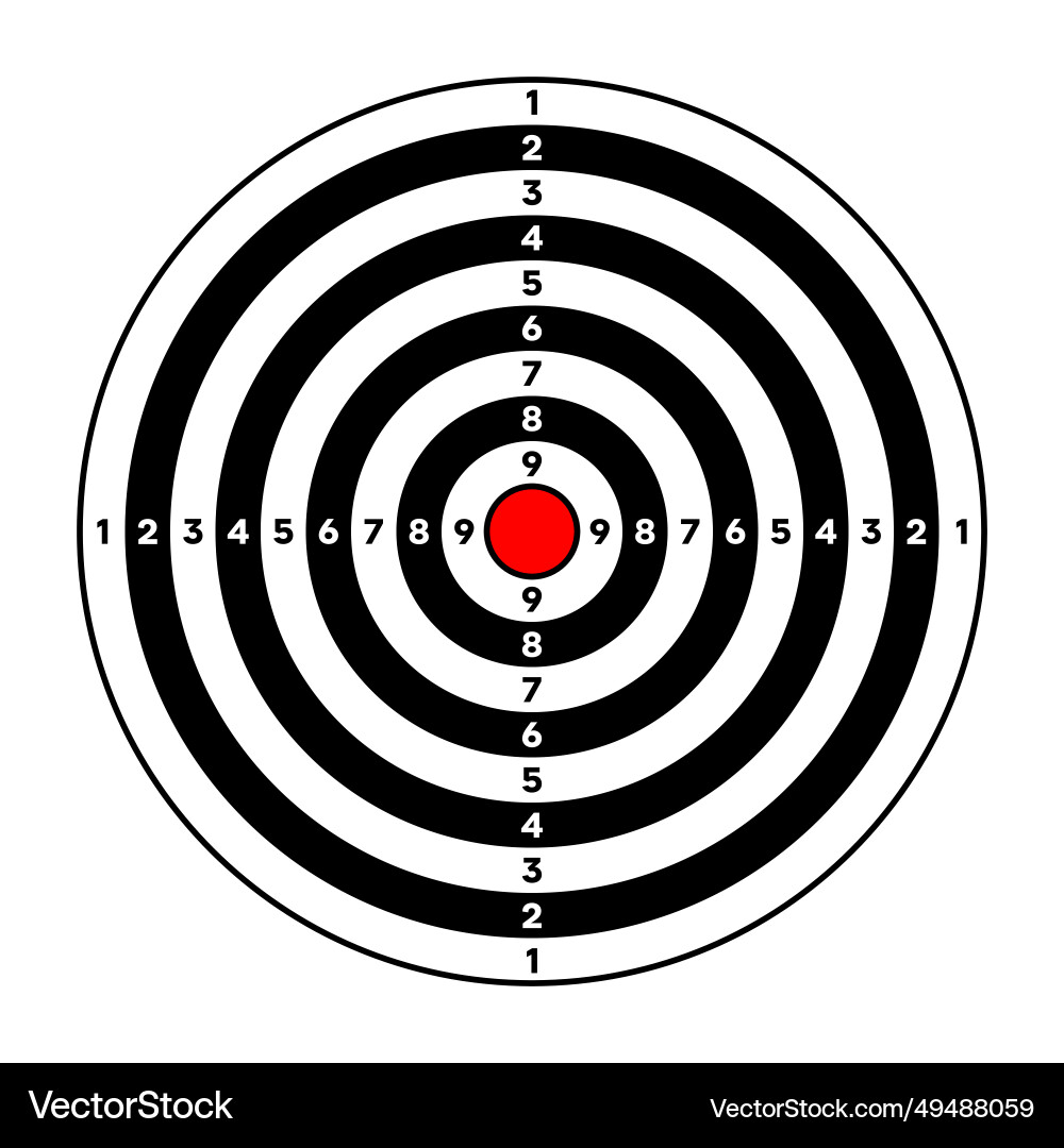 Shooting range paper target with divisions marks Shooting range paper target with divisions marks vector image
