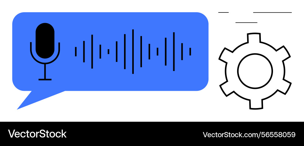 Voice recognition and sound processing Voice recognition and sound processing vector image