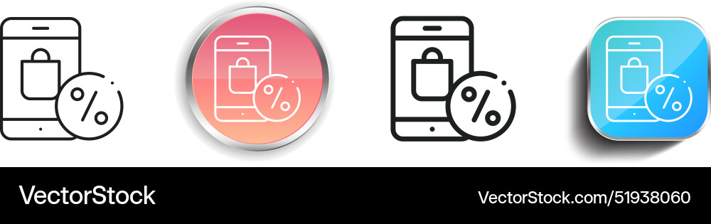 Black friday icon thin linear regular and button vector image