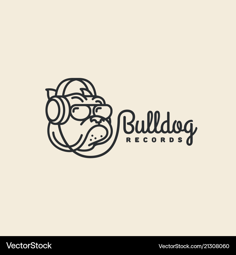 Bulldog Records Logo Vector Image