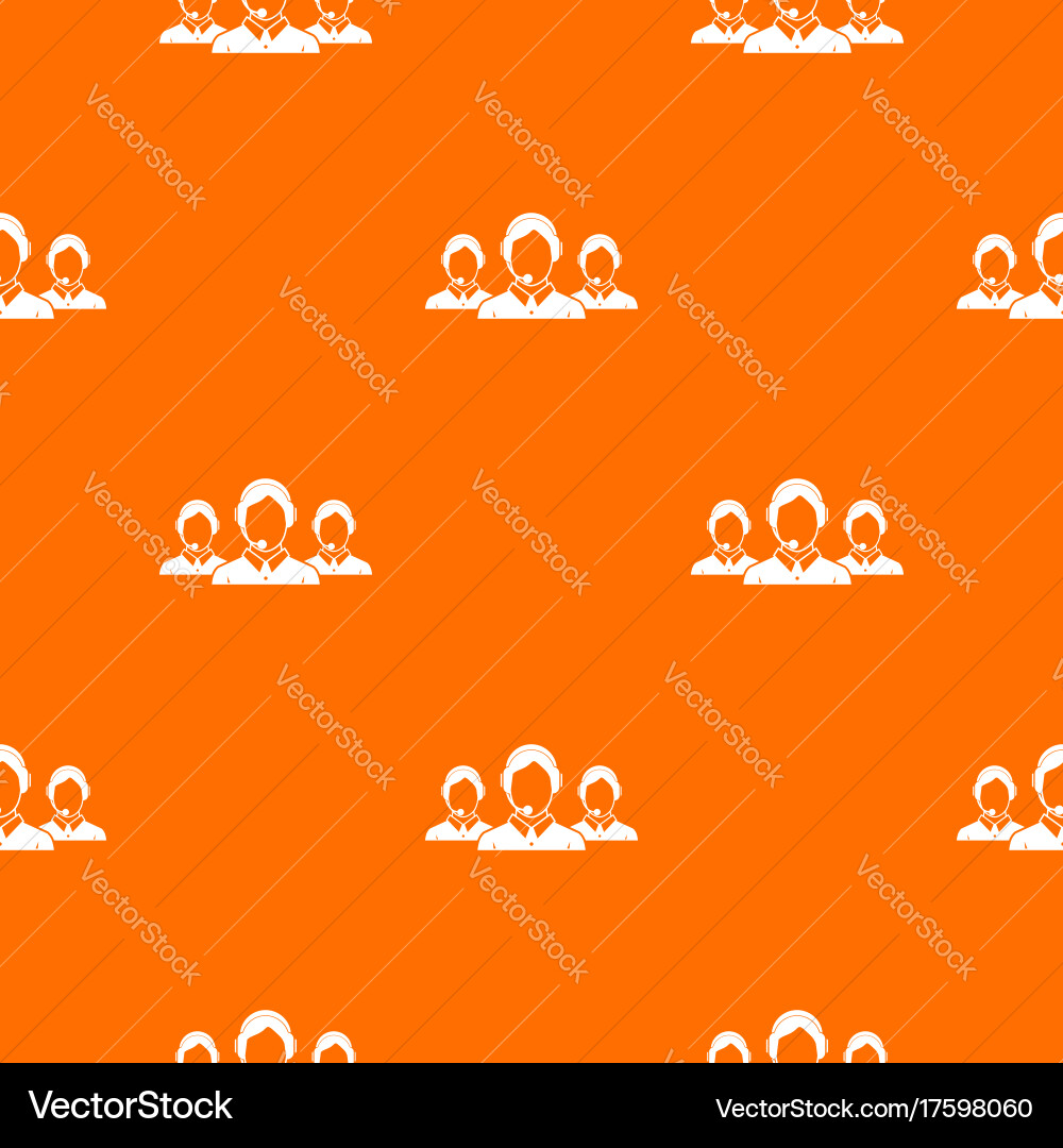 Customer support operators pattern seamless vector image