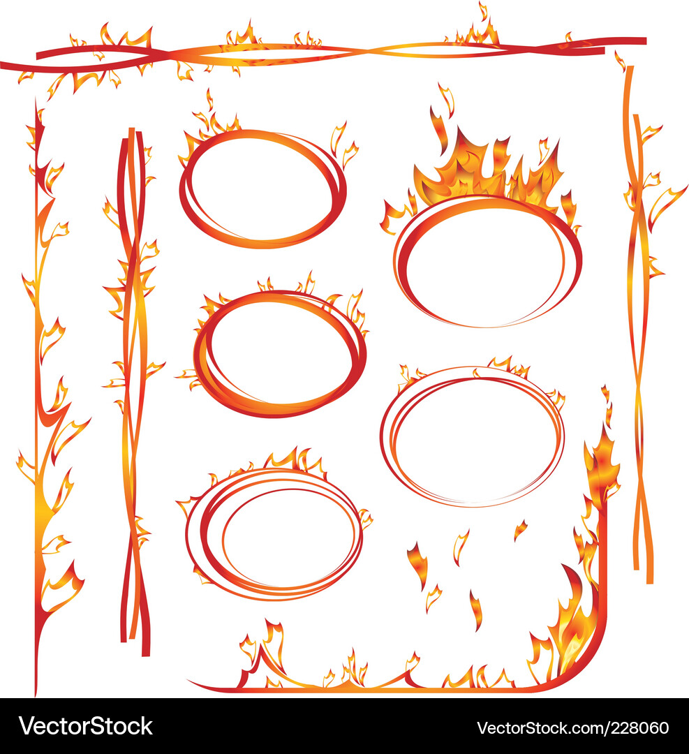 Fiery Element Collection Vector Image