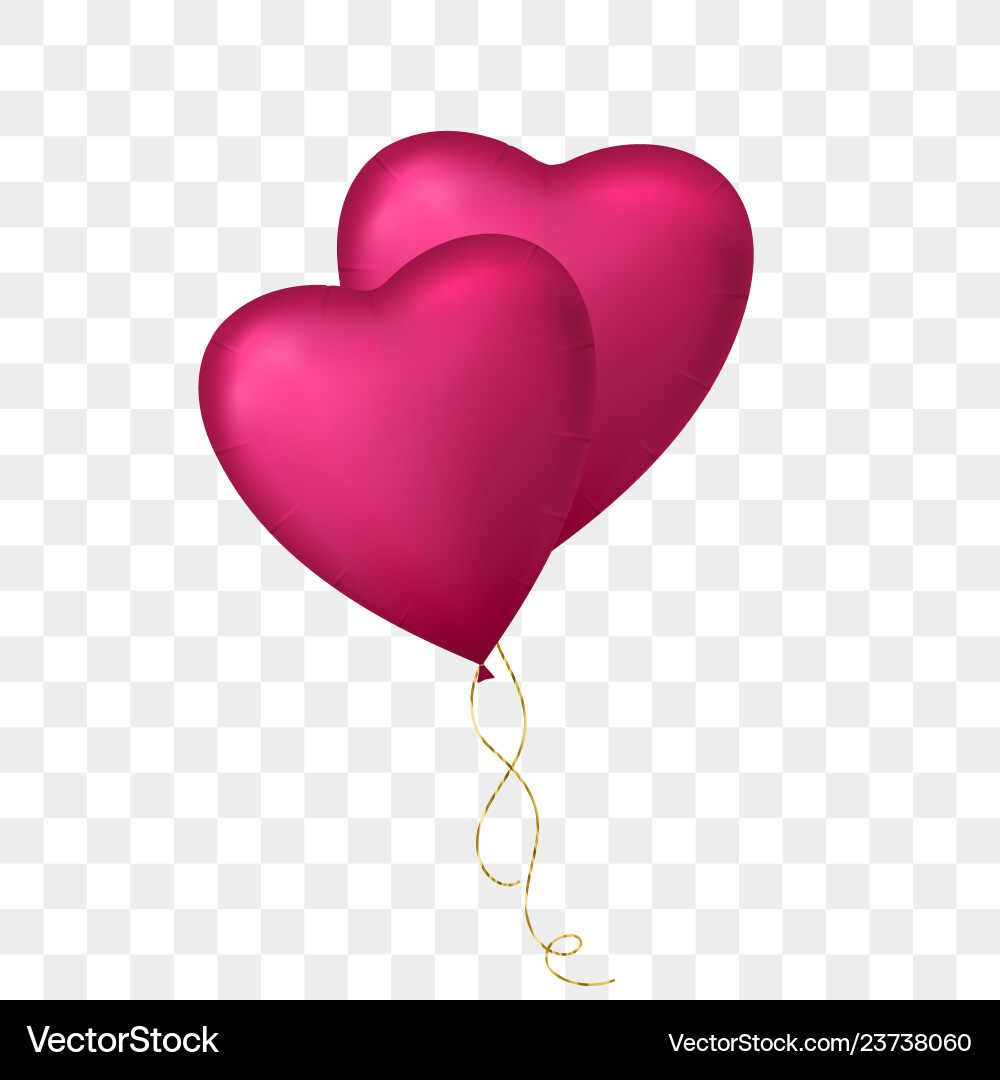 Flying bunch of heart shaped balloon Flying bunch of heart shaped balloon vector image