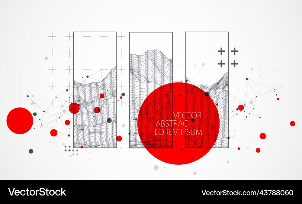Modern science or technology elements in square Vector Image