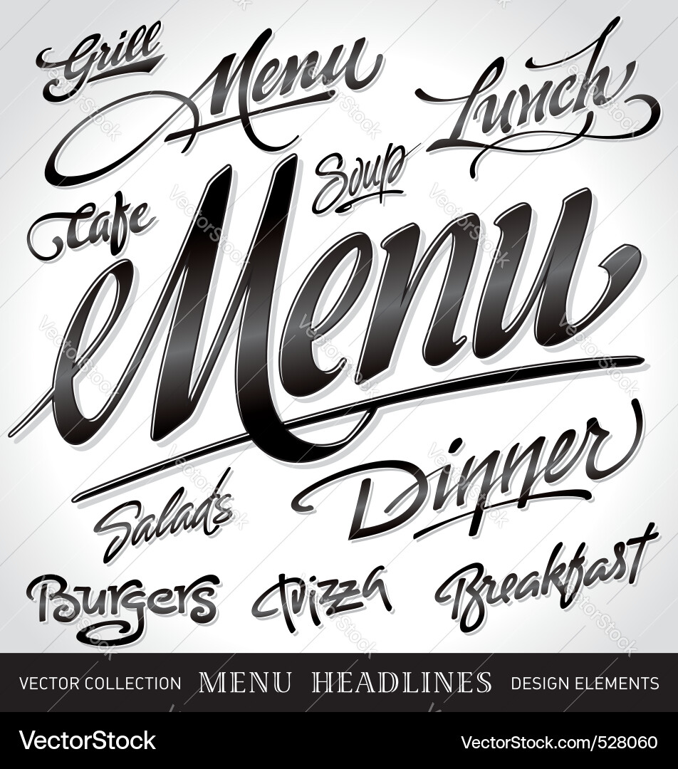 Retro Menu Headline Set vector image