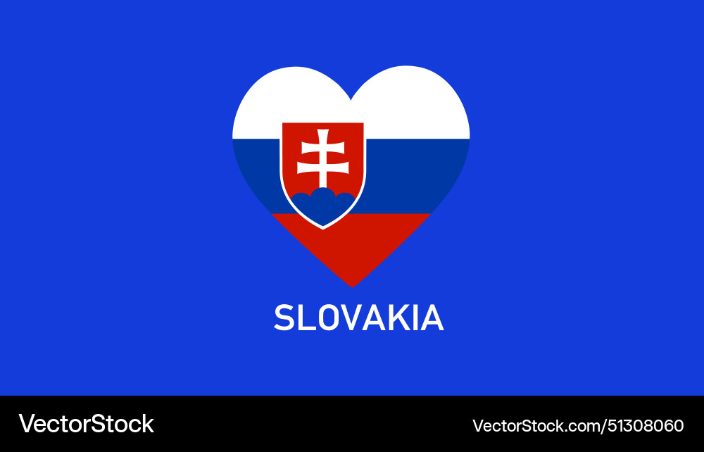 Slovakia flag heart teams european nations 2024 Slovakia flag heart teams european nations 2024 vector image