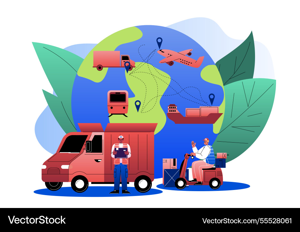 Global Logistics Network vector image