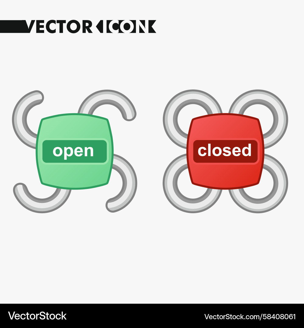 Lock and Key Icons - Open & Close Vector Image