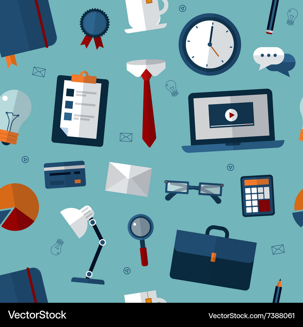 Office seamless pattern with elements Vector Image