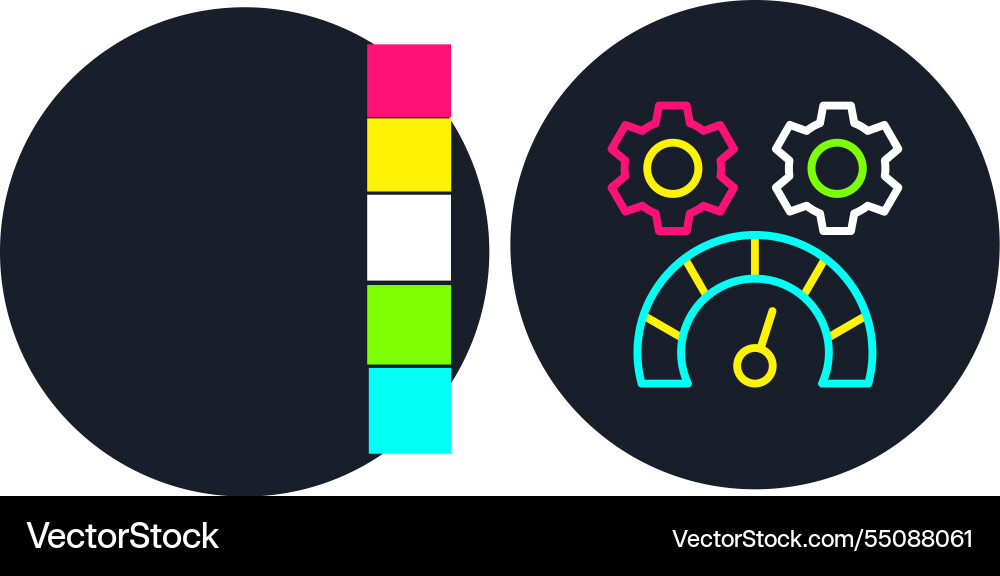 Speed test line multi color icon Vector Image