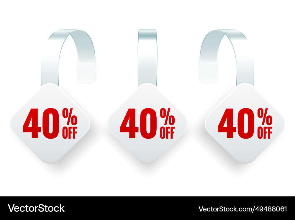 Supermarket Promotional Wobblers realistisch weiß Supermarket Promotional Wobblers realistisch weiß vektorbild