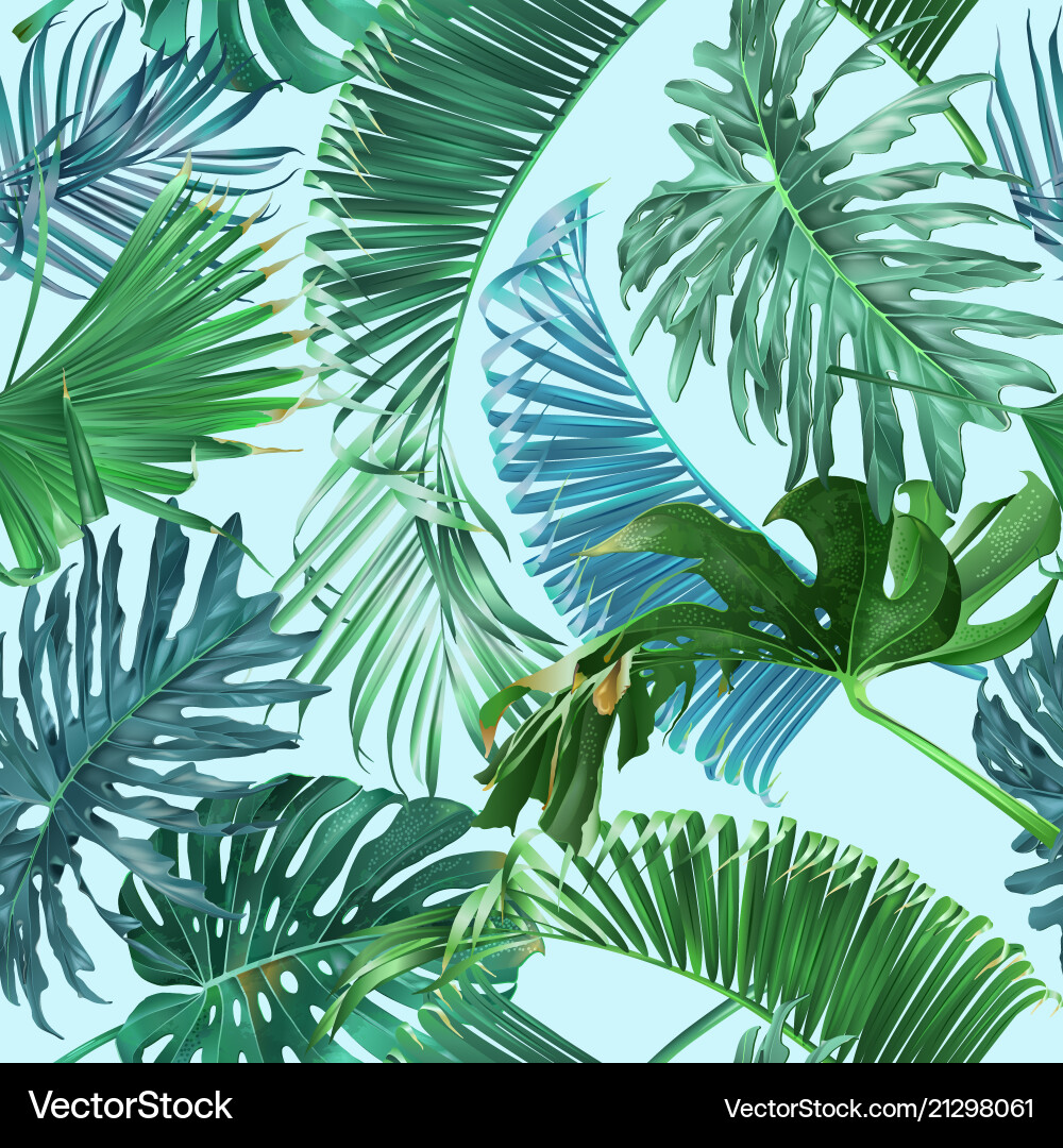 Tropical leaves pattern Tropical leaves pattern vector image