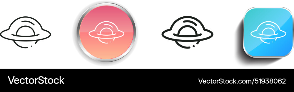 Black hole icon thin linear regular and button Black hole icon thin linear regular and button vector image