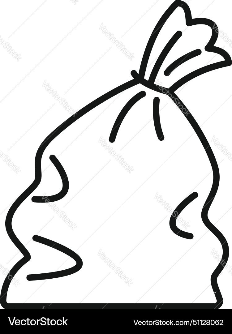 Cleaning full bag of trash icon outline vector image