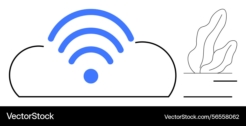 Cloud with wireless signal icon representing Cloud with wireless signal icon representing vector image