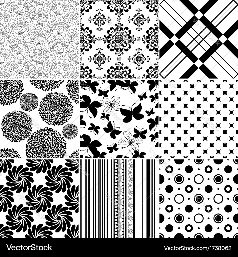 Collection seamless patterns Vector Image