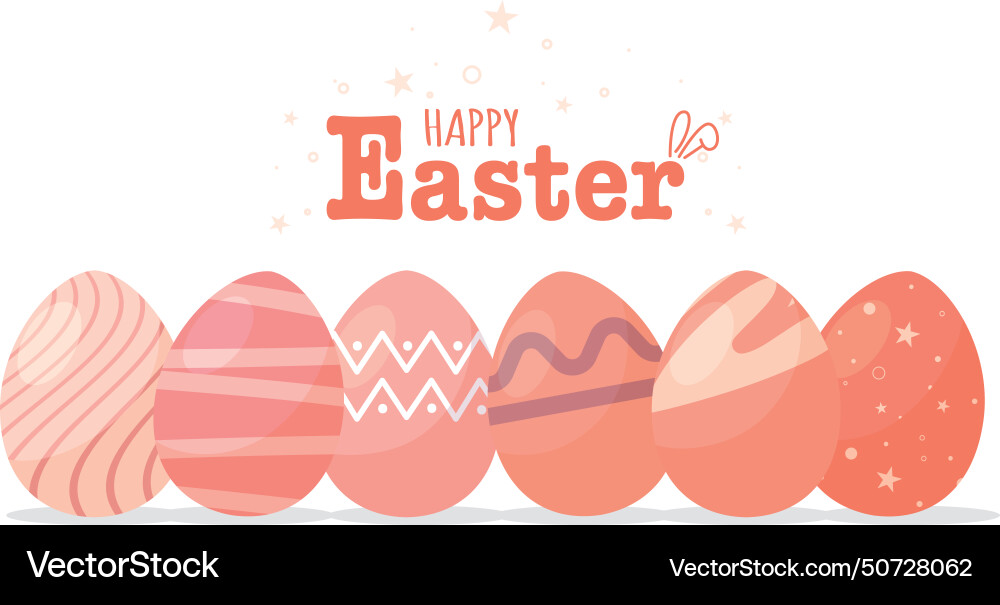 Happy easter card decorated eggs Royalty Free Vector Image
