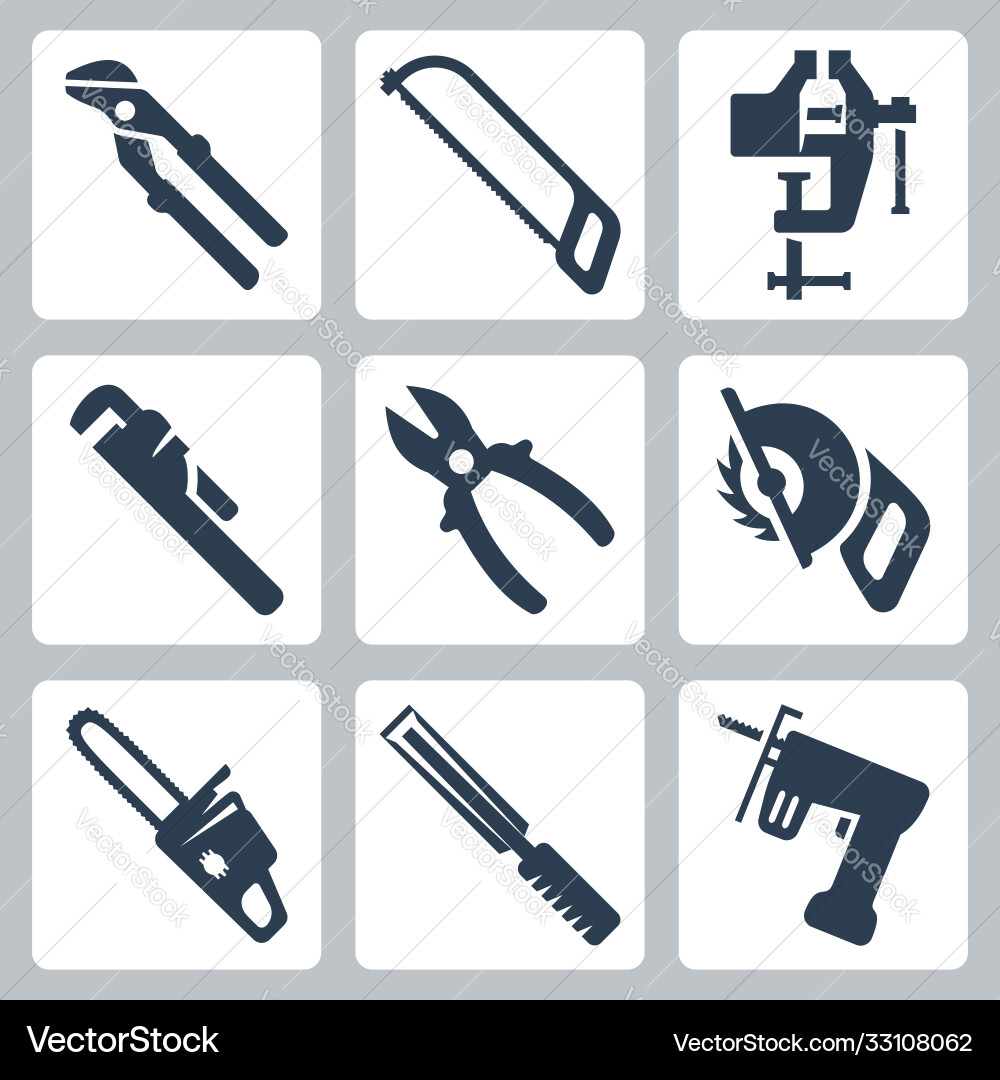 Isolated tools icons set Isolated tools icons set vector image