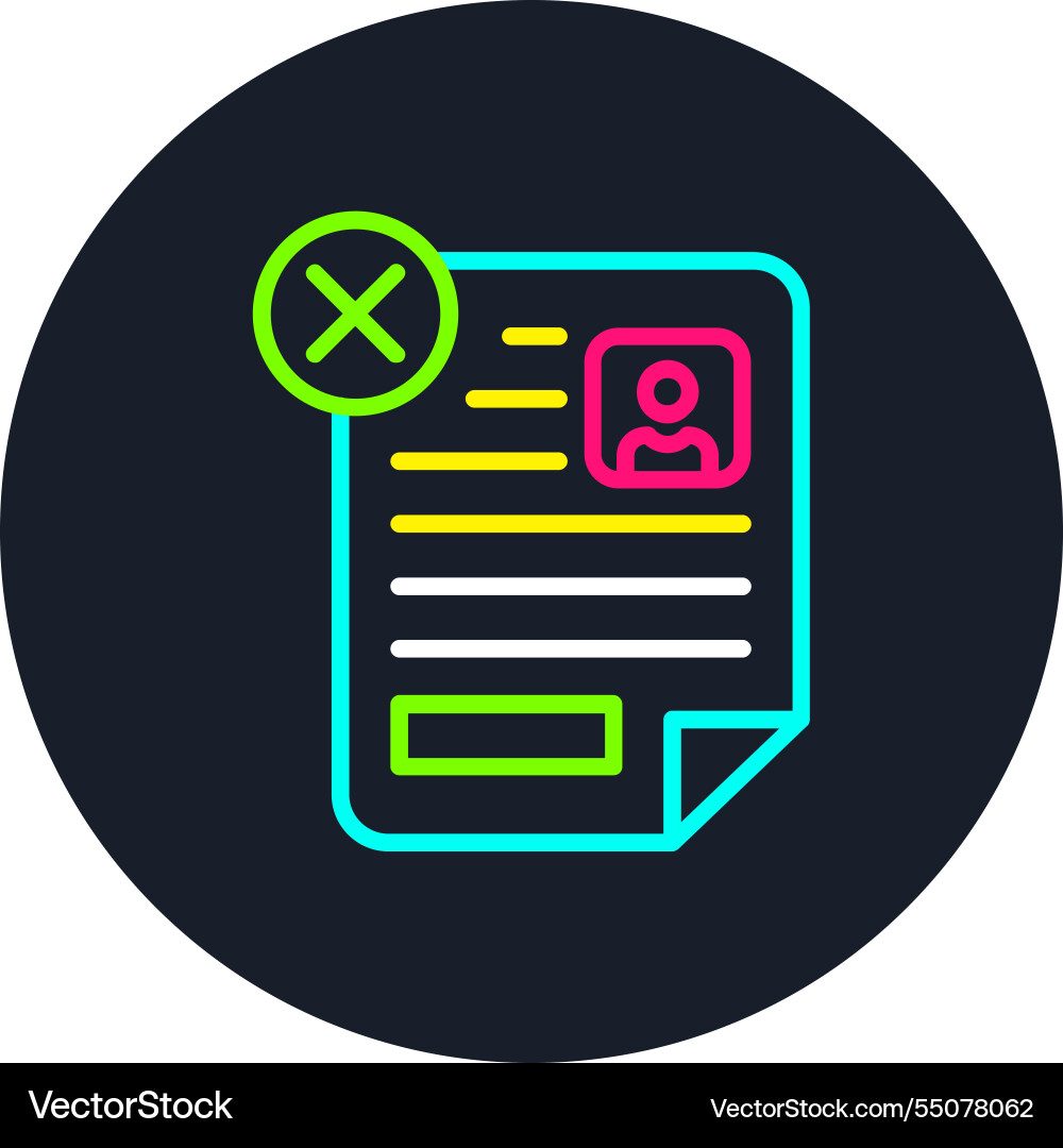 Rejected line multi color icon Vector Image