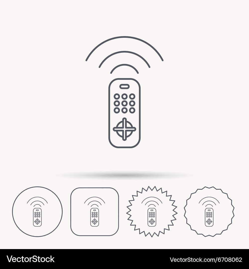Remote control icon tv channels sign Vector Image