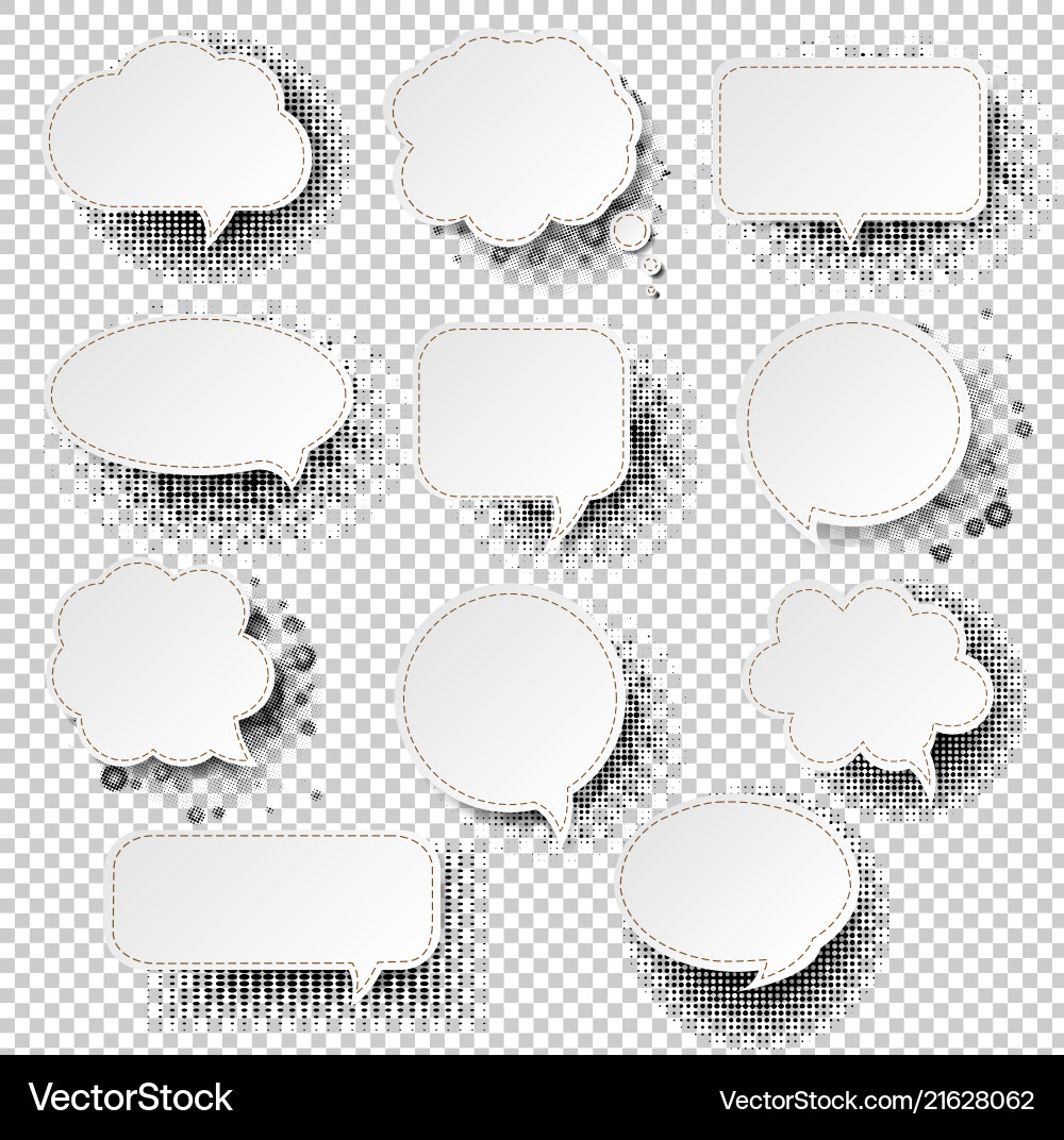Retro speech bubble with transparent background vector image
