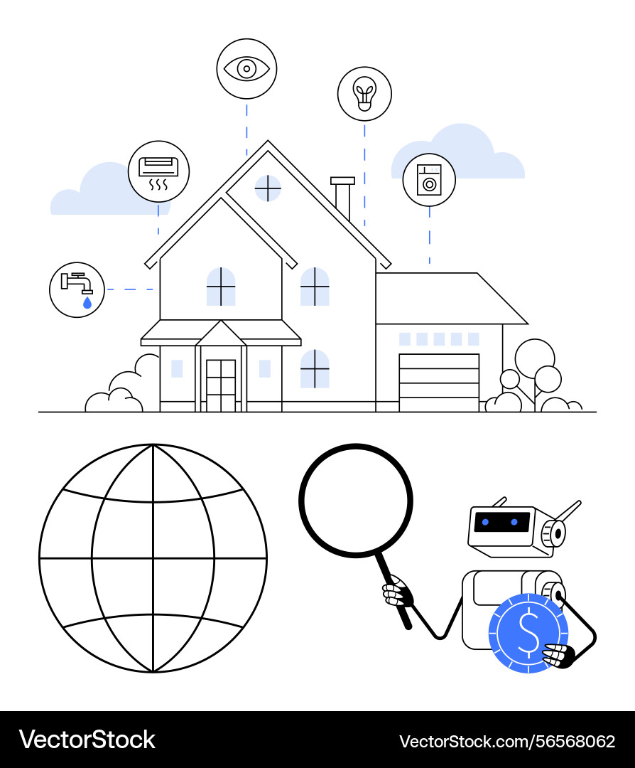 Smart home automation system with connected Vector Image