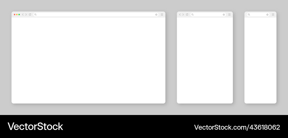Web Browser Window with Search Bar vector image