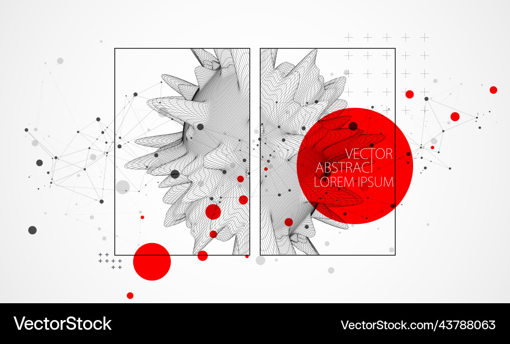 Abstract half sphere background with plexus vector image