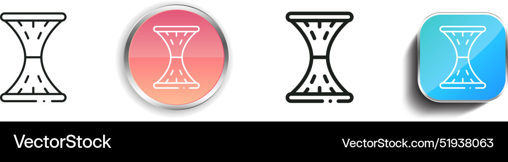Black hole icon thin linear regular and button vector image