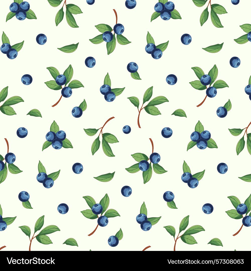 Blueberries in a pattern Vector Image