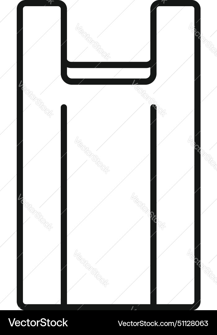 Carry handle empty trash bag icon outline vector image