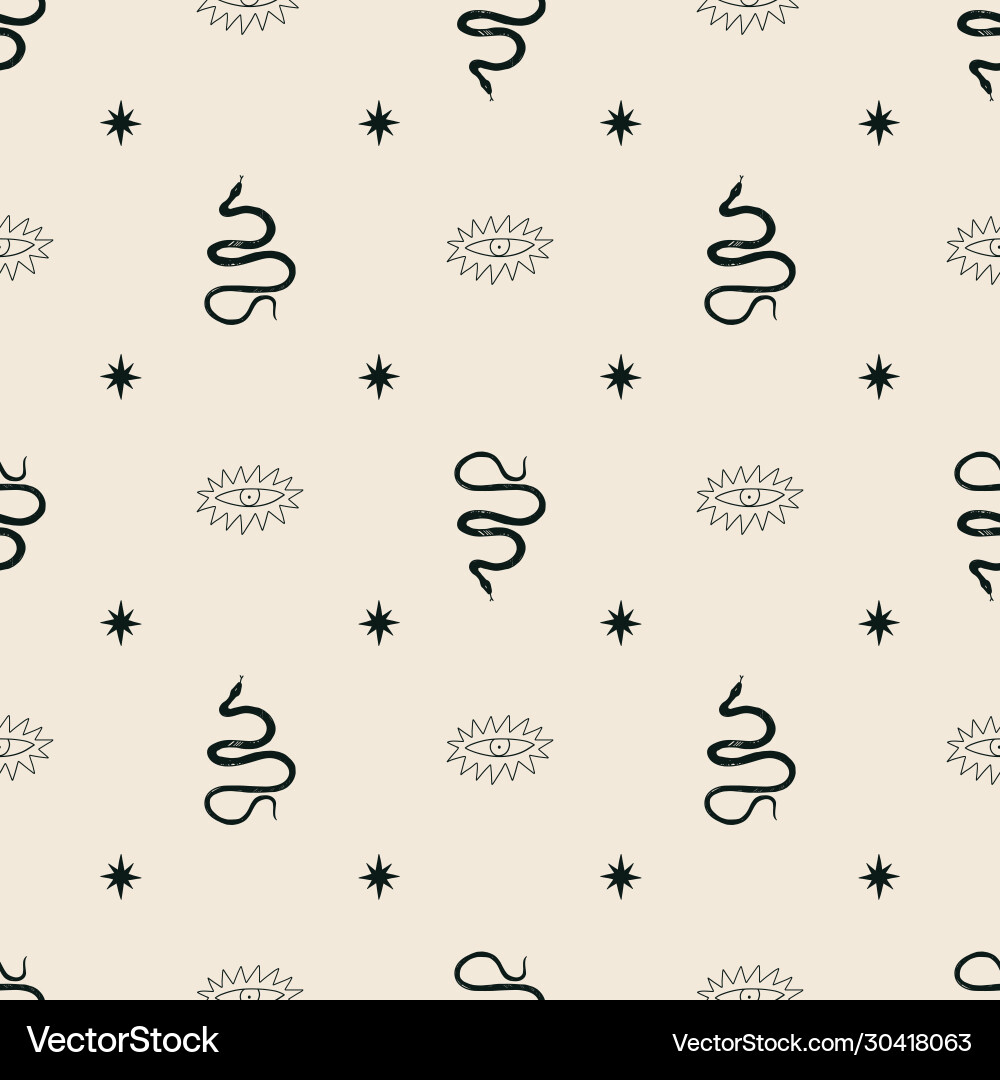 Celestial boho seamless pattern with hand drawn Vector Image