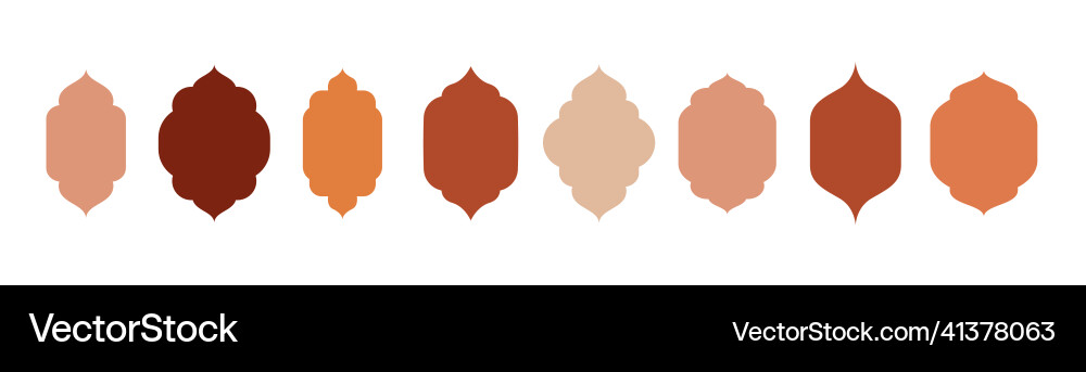 Collection of oriental style islamic windows Vector Image
