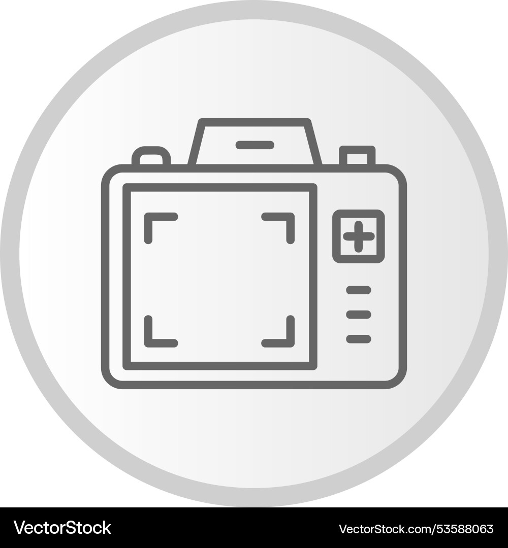 Dslr camera display line circle grey icon Vector Image