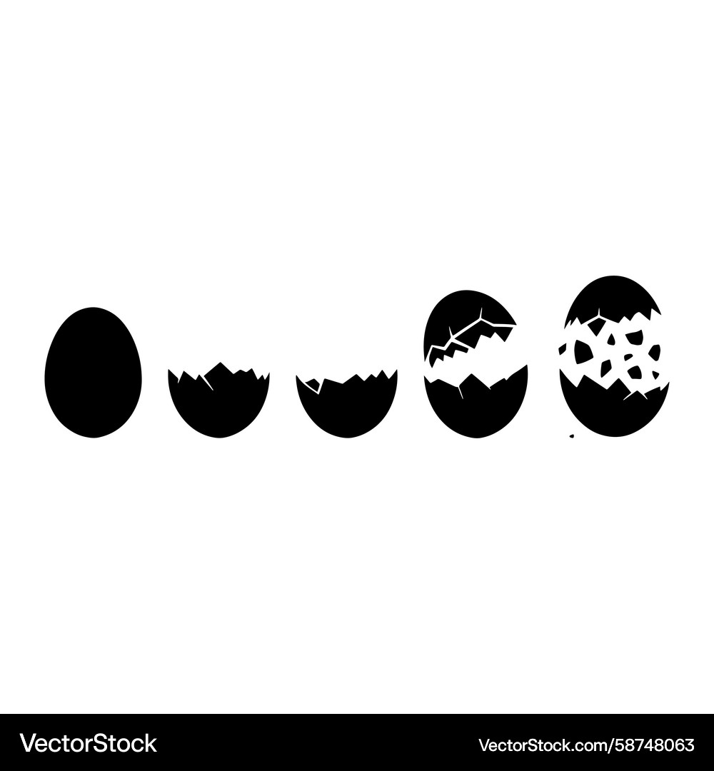 Egg Cracking Sequence - Hatching Vector Image